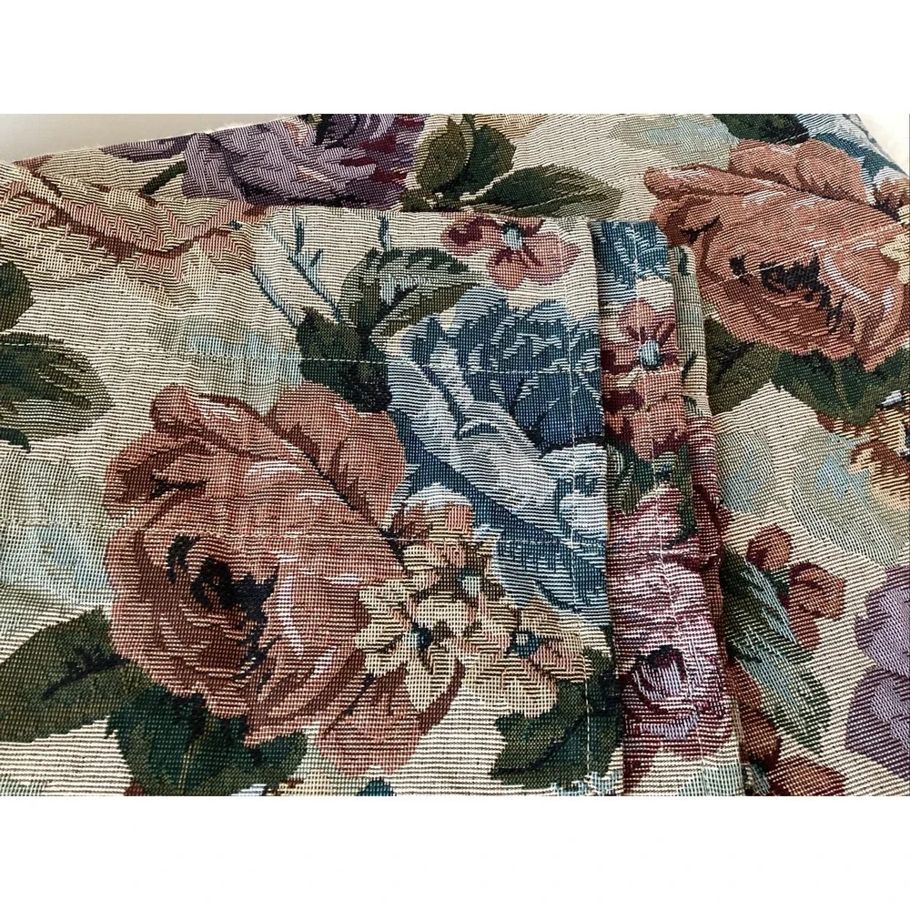 PB Brighton Tapestry King Shams (2) &‎ (2) Window Toppers Floral Purple Rose